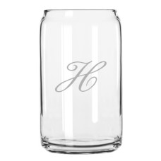 Bix Script Monogrammed Can Glass