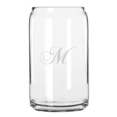 Chopin Script Monogrammed Can Glass