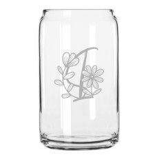 Daishy Daisy Monogrammed Can Glass