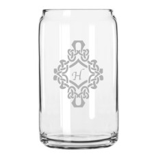 Decorated Monogrammed Can Glass