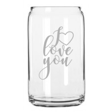 Happy Valentine's Day Can Glass