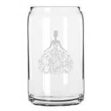 Wedding Silhouettes Can Glass