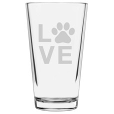 Paw Love Paw Print Libbey Pint Glass