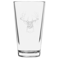 16oz Libbey Pint Wedding Buck Glass