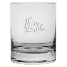 Happy Valentine's Day Stolzle Crystal Rocks Glass