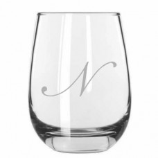 Monogrammed Bix Stemless Wine Glass