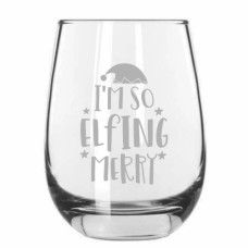 Merry Christmas Stemless Wine Glass