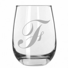 Monogrammed Commercial Script Stemless Wine Glass