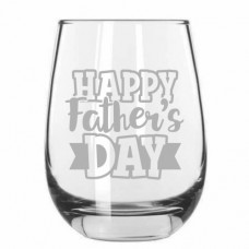 Happy Father's Day Stemless Wine Glass