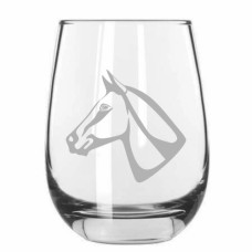 Horse Themed Stemless Wine Glass