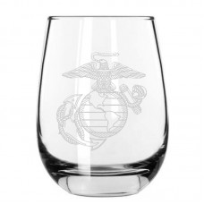 Military Themed Stemless Wine Glass