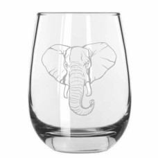 Zoo Themed Stemless Wine Glass