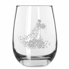 Wedding Silhouettes 15.25oz Libbey Etched Stemless Wine Glass