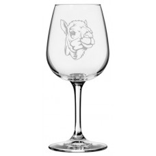 Zoo Animal Themed Etched Wine Glass