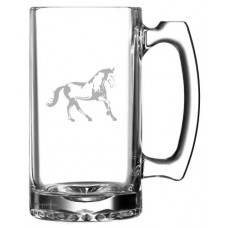 Horse Themed 25oz Handled Libbey Beer Mug