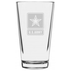 Army Military Themed Etched Libbey Pint Glass