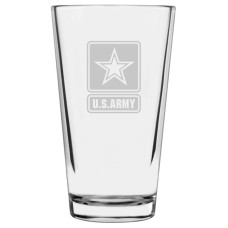 Military Themed Etched Libbey Pint Glass