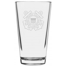 Coast Guard Military Themed Etched Libbey Pint Glass