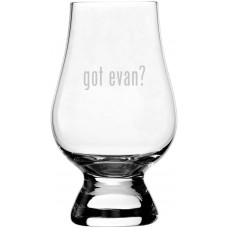 got evan? Etched Glencairn Crystal Whisky 5.9oz Snifter Tasting Glass