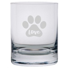 Puppy Love Paw Prints Stolzle Rocks Glass