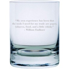 William Faulkner Quote Etched Crystal Rocks Whisky Glass