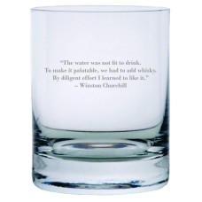 Winston Churchill Quote Rocks Whisky Glass