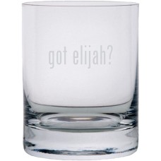 got elijah? Etched 11oz Stolzle New York Crystal Rocks Glass