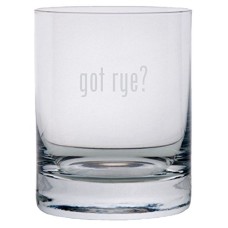 got rye? Etched 11oz Stolzle New York Crystal Rocks Glass