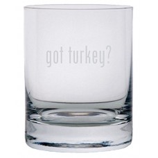 got turkey? Etched 11oz Stolzle New York Crystal Rocks Glass