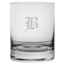 Monogrammed Old English Stolze Crystal Rocks Glass