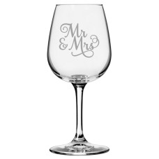 Wedding Party Samantha Font 12.75 Libbey Etched Wine Glass