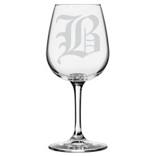 Monogrammed Old English Libbey All Purpose Wine Glass