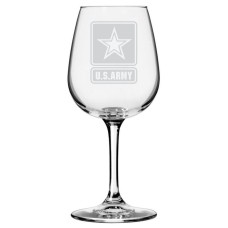 Military Themed Etched Libbey All Purpose Wine Glass